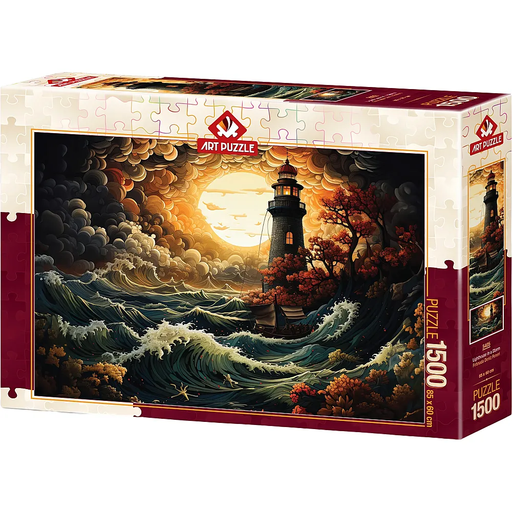 Art Puzzle Leuchtturm im Sturm - 1500 Teile