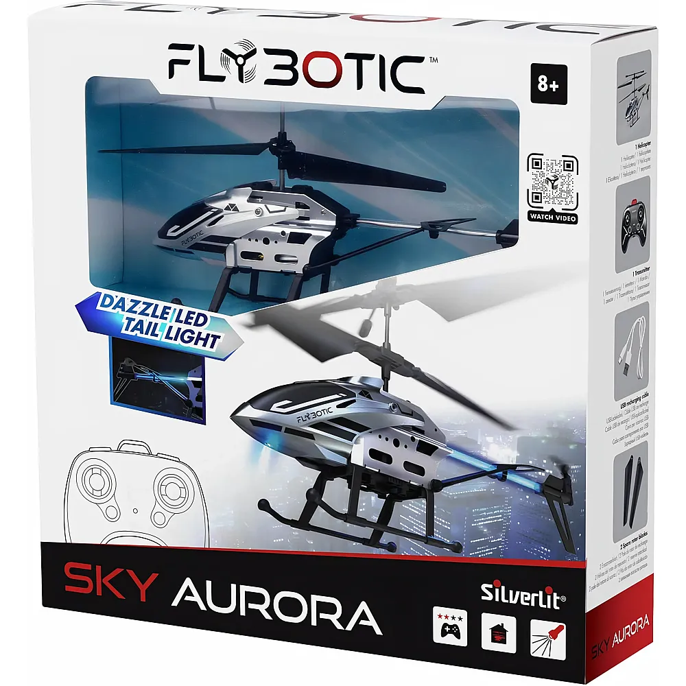 Silverlit Helikopter Sky Aurora, IR LED-Hecklicht, Akku,