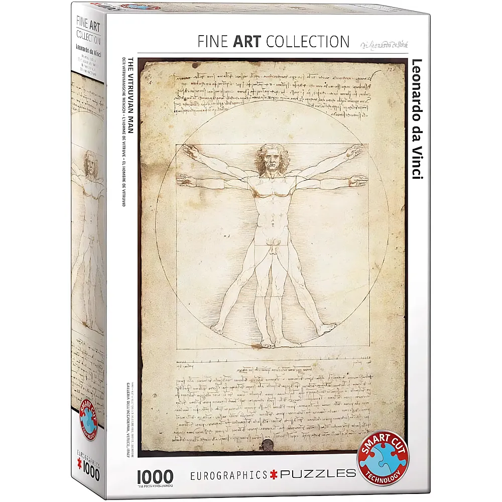 Eurographics Puzzle Leonard de Vinci: Der vitruvianische Mensch - 1000 Teile | Puzzle 1000 Teile