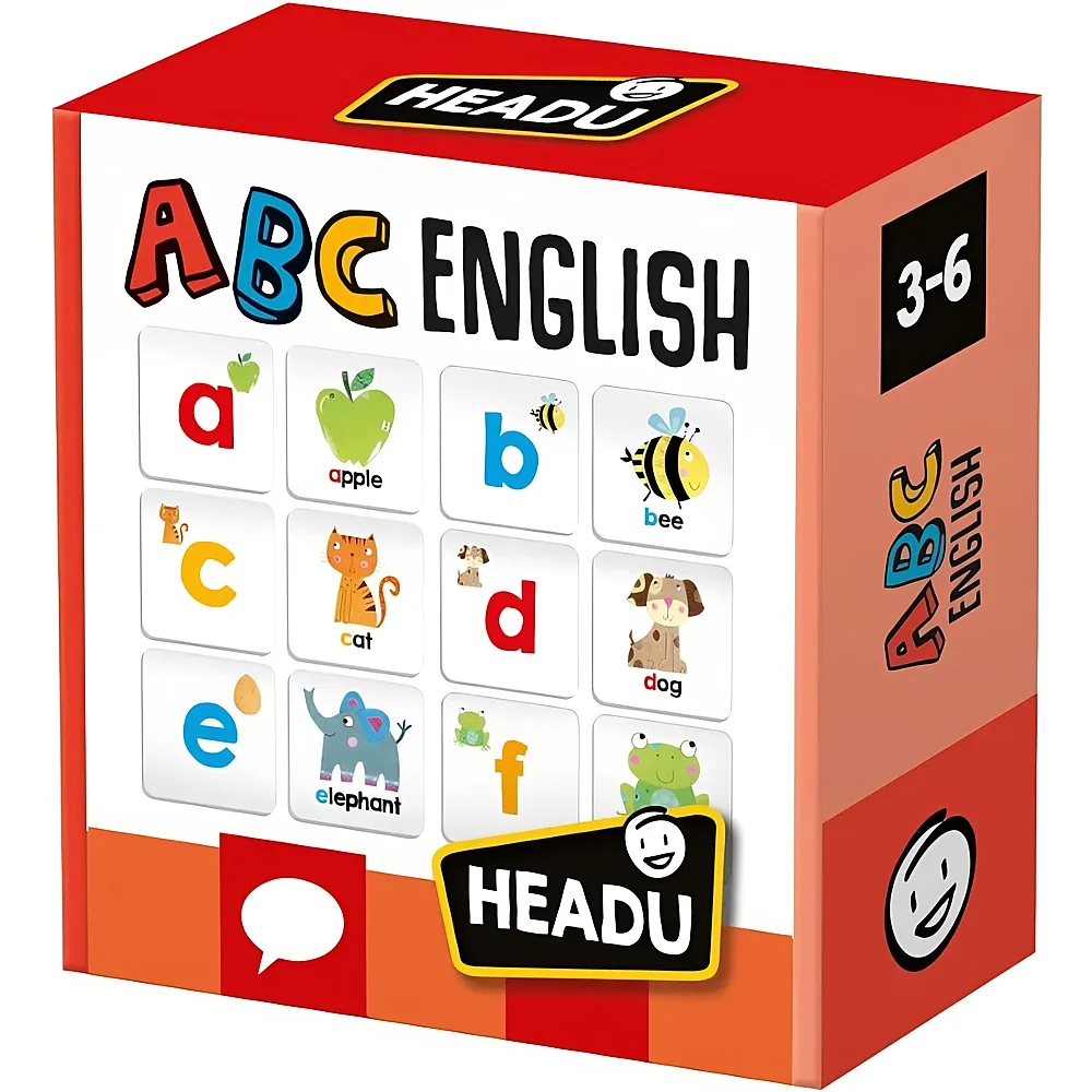 Headu ABC Memo-Spiel mit englischen Buchstaben und Wrtern EN