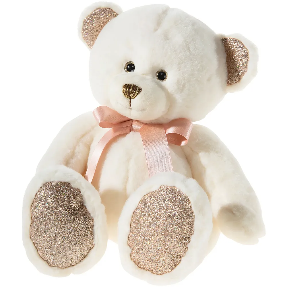 meinspielzeug - Heunec Teddy mit ros� Schleife Creme - 23 cm | B�ren Pl�sch