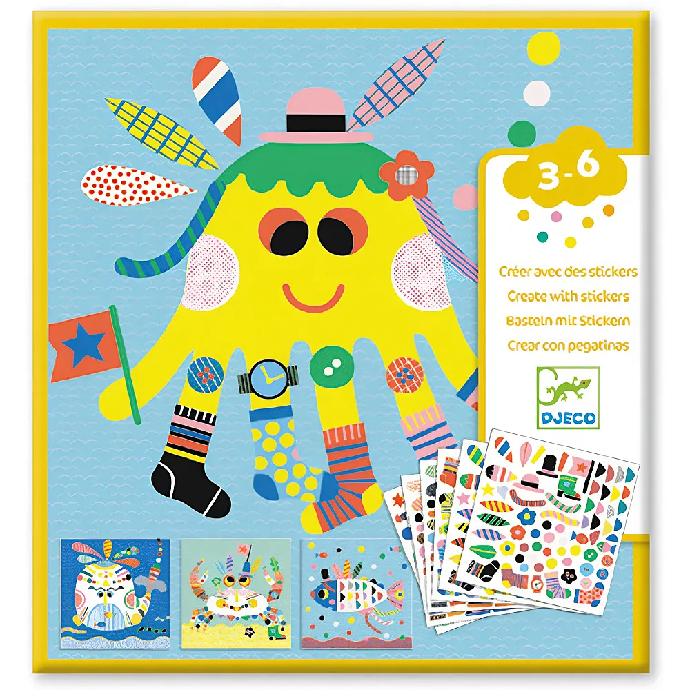Djeco Kreativ Stickers Sticker und Basteln Meerestiere