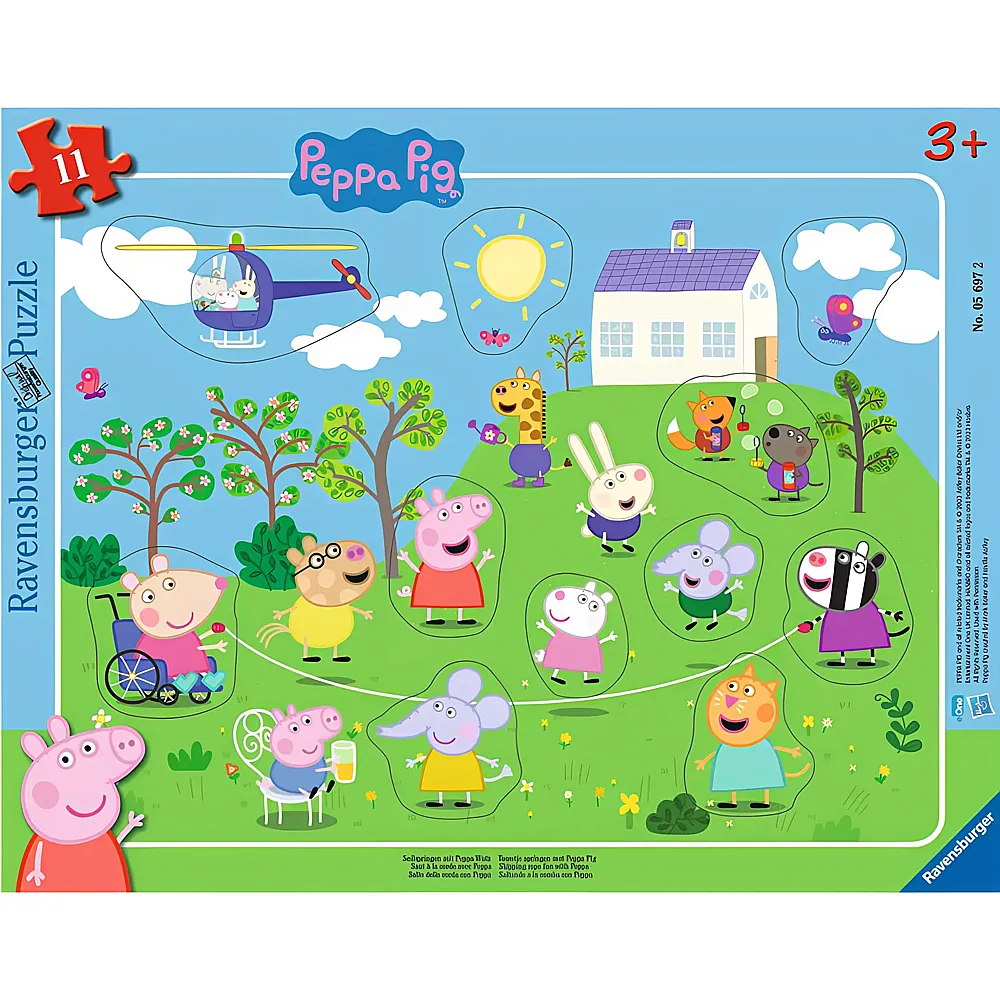 Ravensburger Puzzle Peppa Pig Seilspringen mit Peppa Wutz 11Teile | Rahmenpuzzle