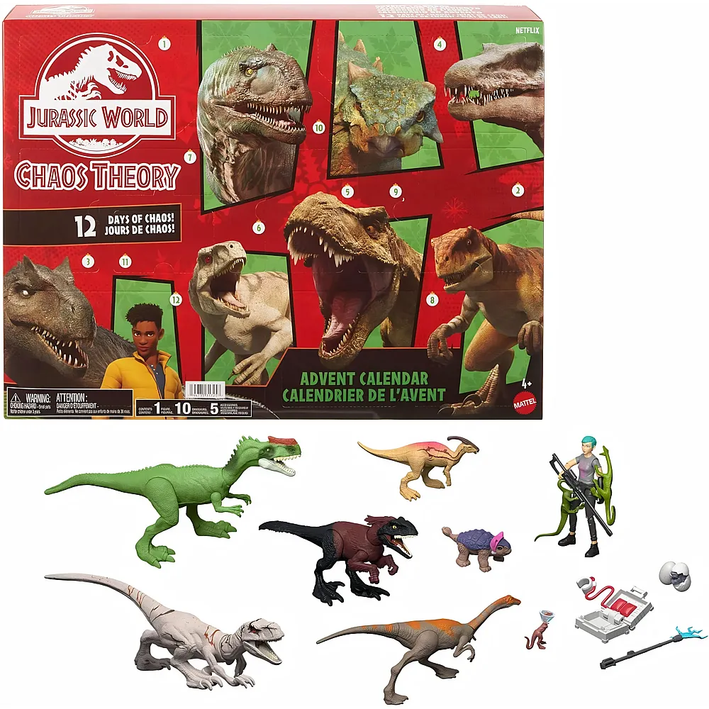 Mattel Jurassic World Chaostheorie Exklusiver Adventskalender mit 12 T�rchen