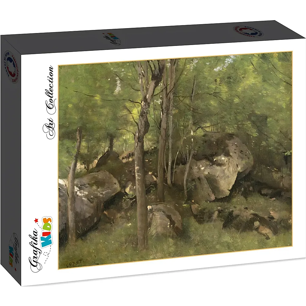 Grafika Puzzle Art Collection Jean-Baptiste-Camille Corot Grafika Kids Rocks in the Forest of Fontainebleau, 1860-1865 - 12 Teile