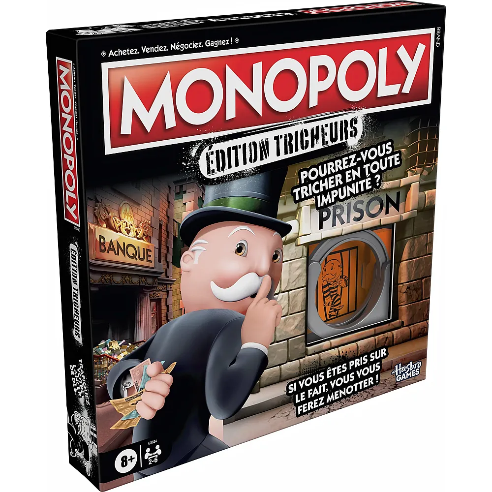 Hasbro Gaming Monopoly Cheaters Refresh, f ab 8 Jahren, 2-6 Spieler,