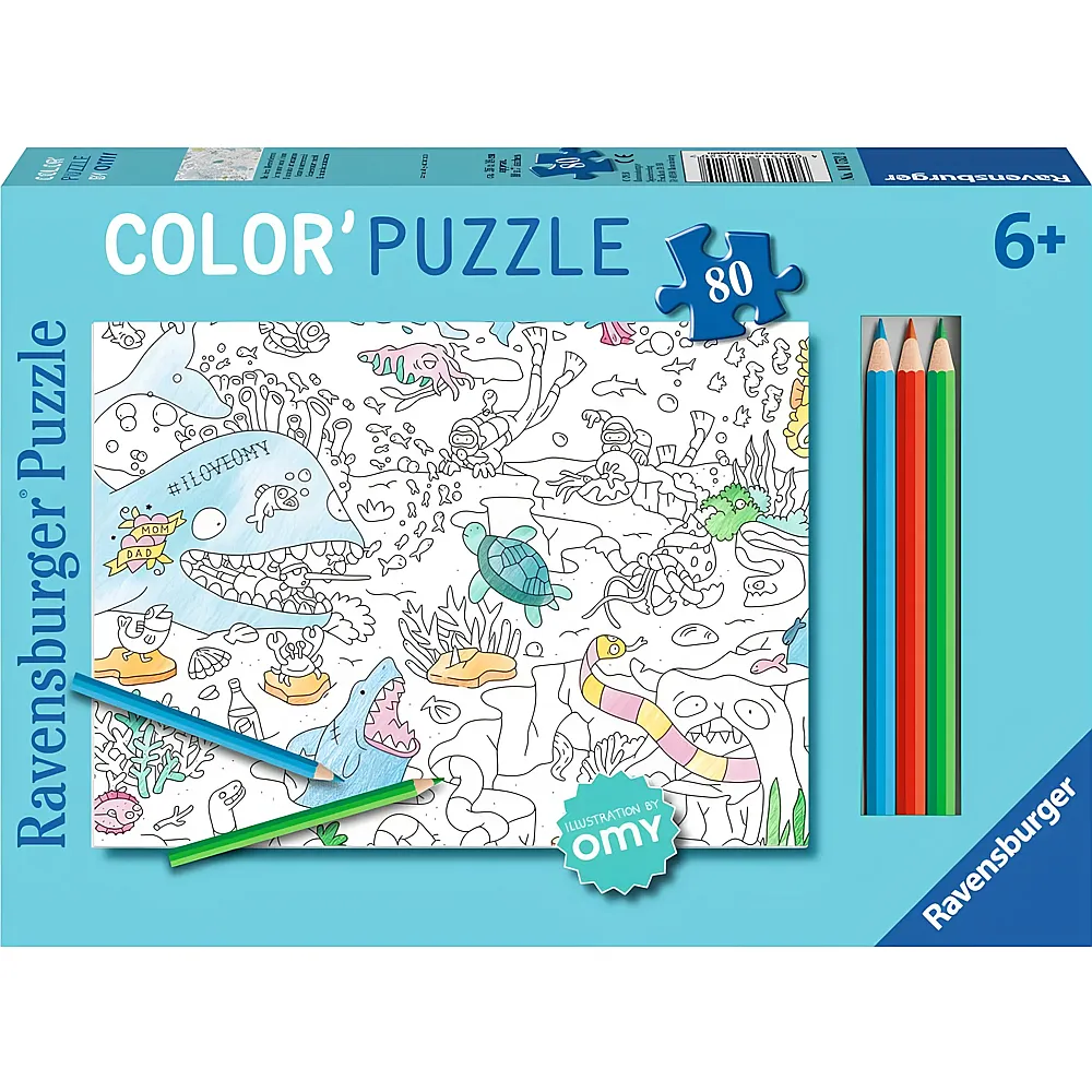 Ravensburger Puzzle Color - Die Welt unter Wasser - 80 Teile