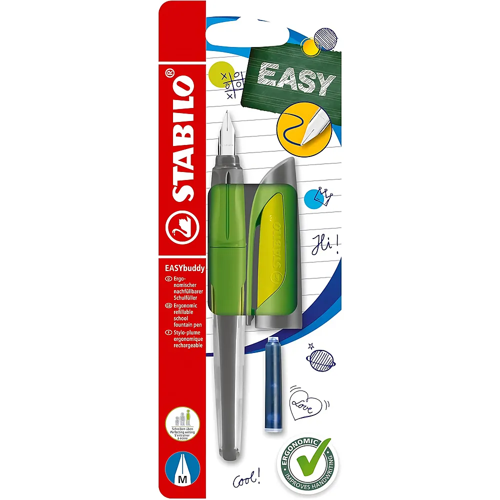 Stabilo Easy Schulf�ller mit Standard-Feder M Gr�n
