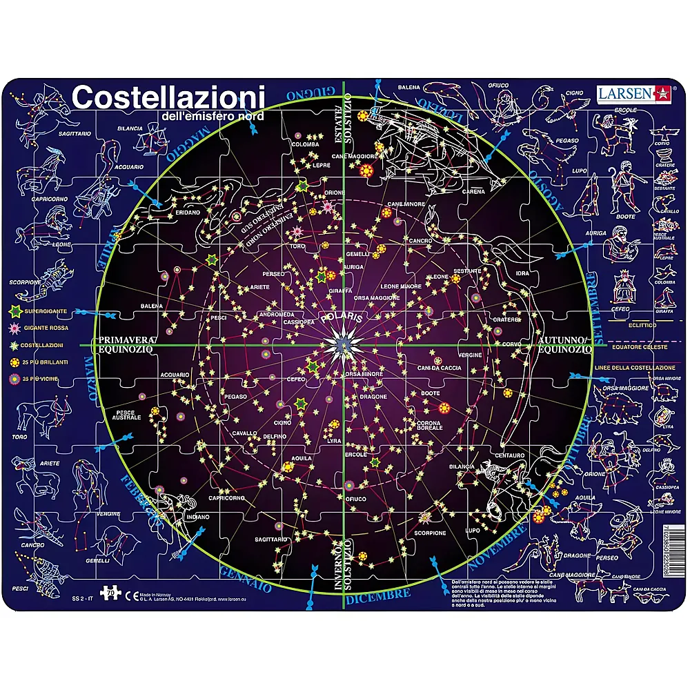 meinspielzeug - Larsen Puzzle Costellazioni - Italiano | Rahmenpuzzle