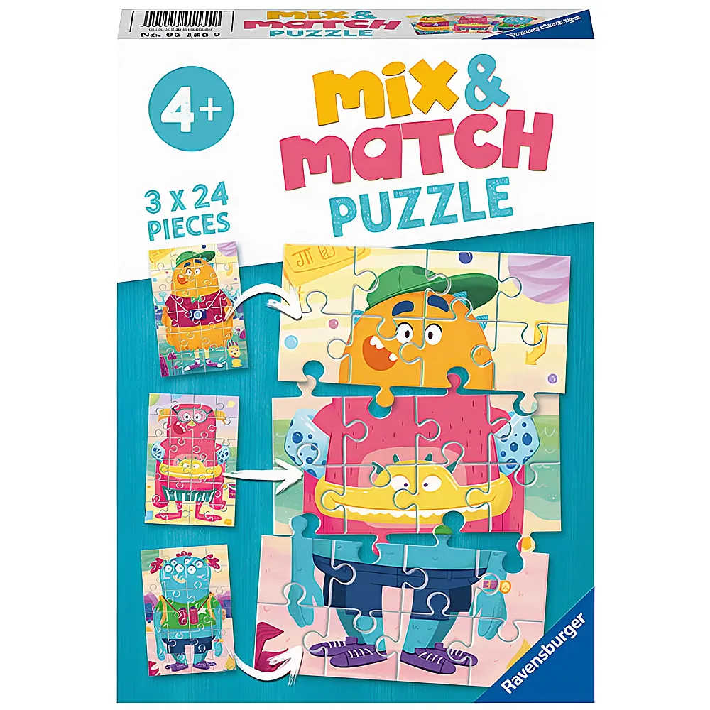 Ravensburger Puzzle Mix & Match Lustige Monster 24Teile