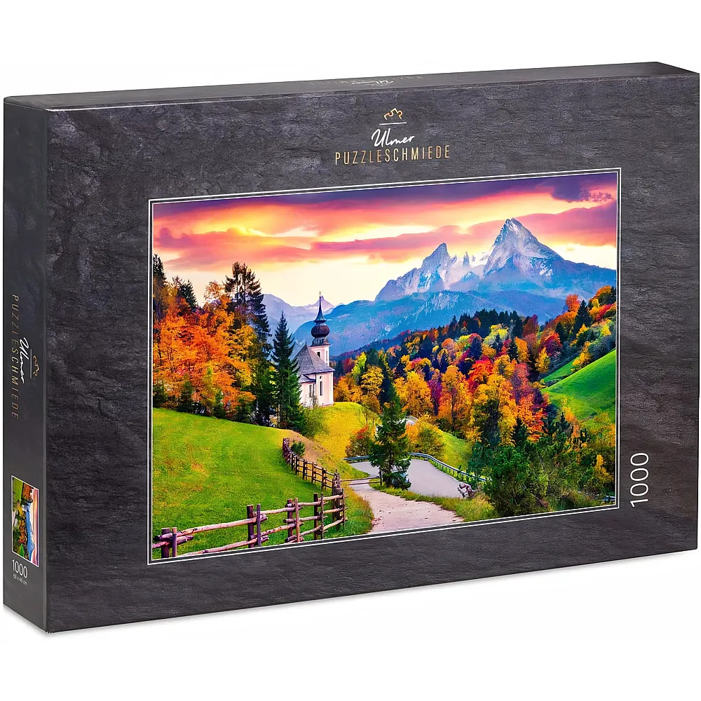 Ulmer Puzzleschmiede Wallfahrt - Stimmungsvoller Pfad durch den Herbst-Wald zur Kirche Maria - 1000 Teile