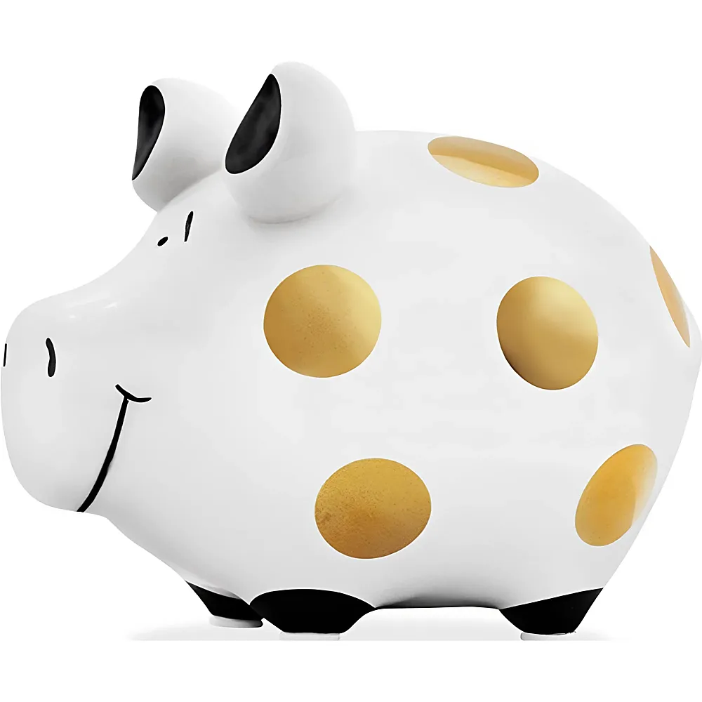 KCG Sparschwein Golden Dots aus Keramik - Dekoration