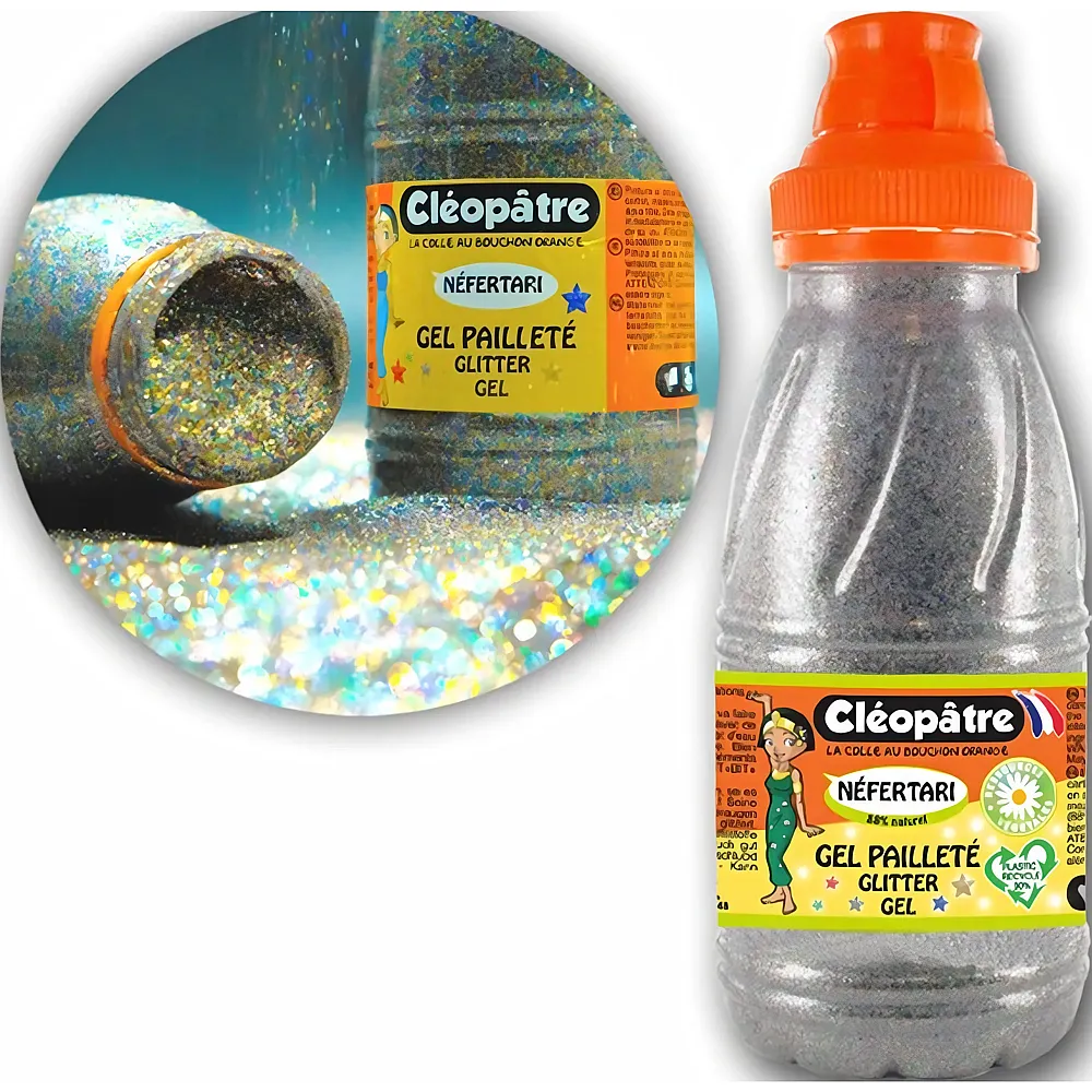 Cleopatre Nefertari Glitter-gel � Farbloses Gel Mit Glitter 250ml Bunt