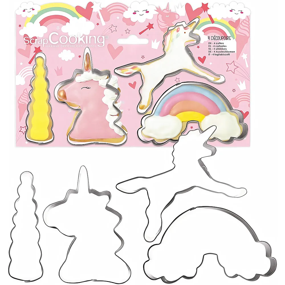 ScrapCooking Ausstecher Einhorn - 4 Teile | Backen & Dekorieren