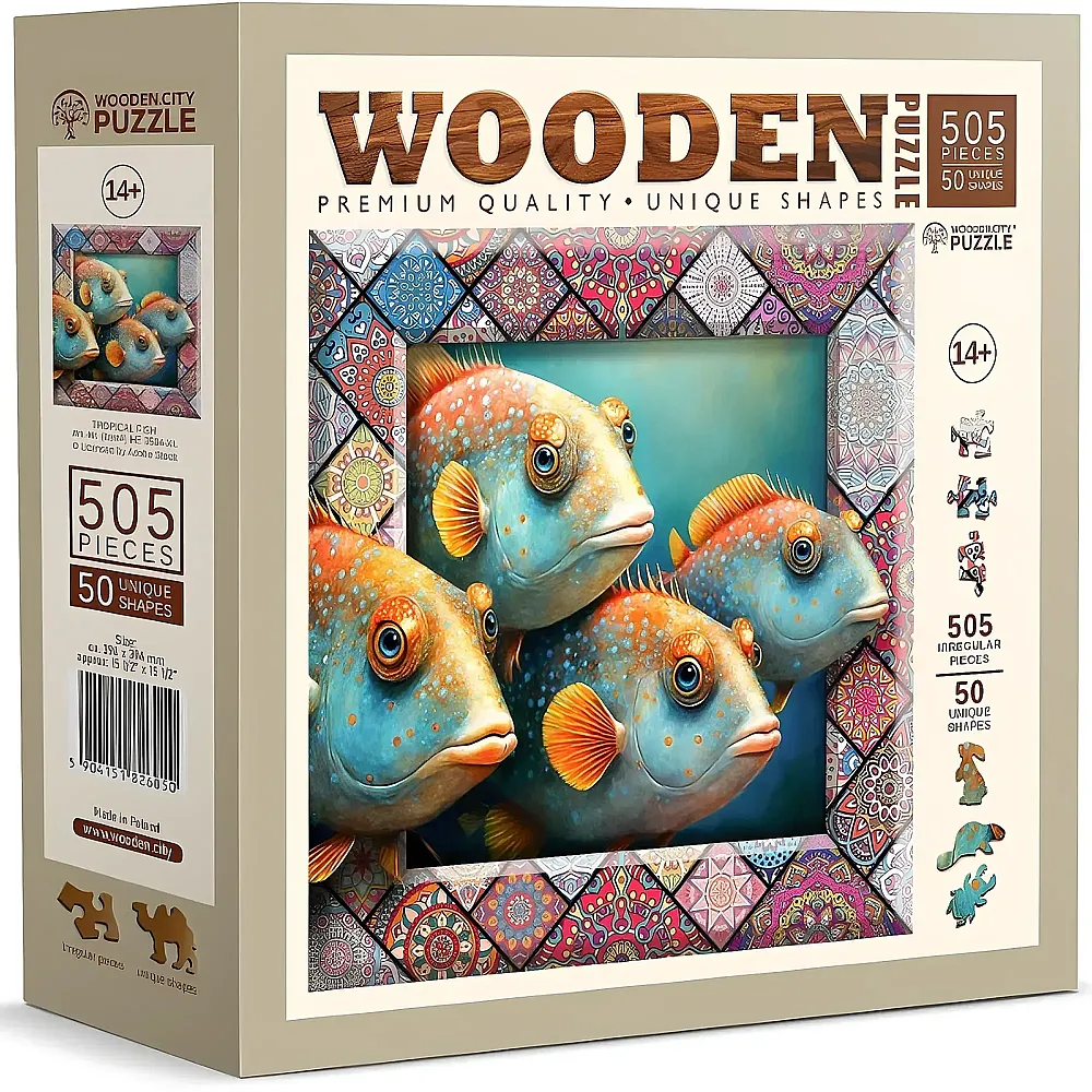 Wooden City Puzzle Tropical Fish 505Teile