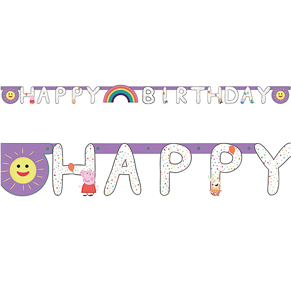 Amscan Peppa Pig Partykette Happy Birthday | Kindergeburtstag