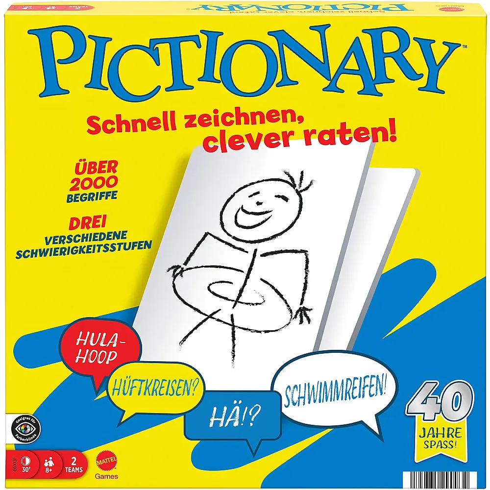 Mattel Games Pictionary - Schnell zeichnen, clever raten - Deutsch