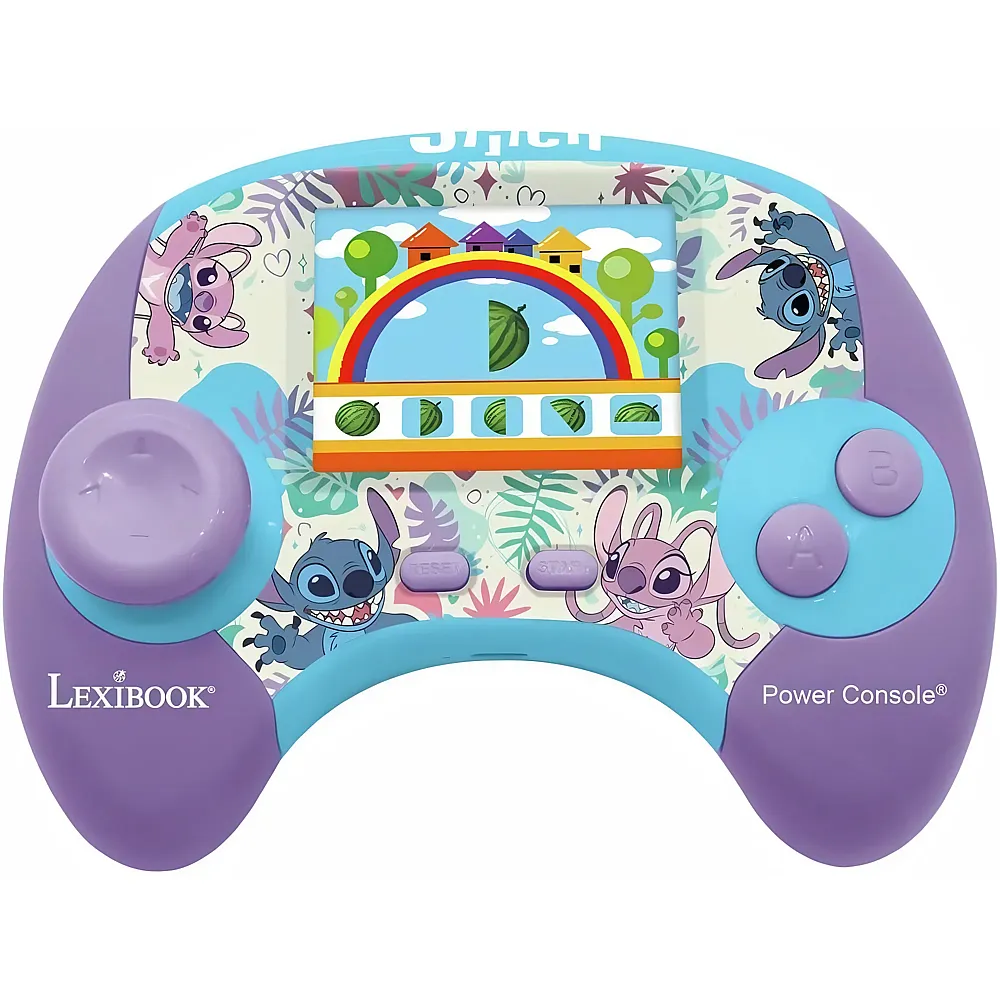 Lexibook Disney Stitch Power Console  Lernspielkonsole zweisprachig Franz�sisch/Englisch mit 100 Aktivit�ten, JCG100i1