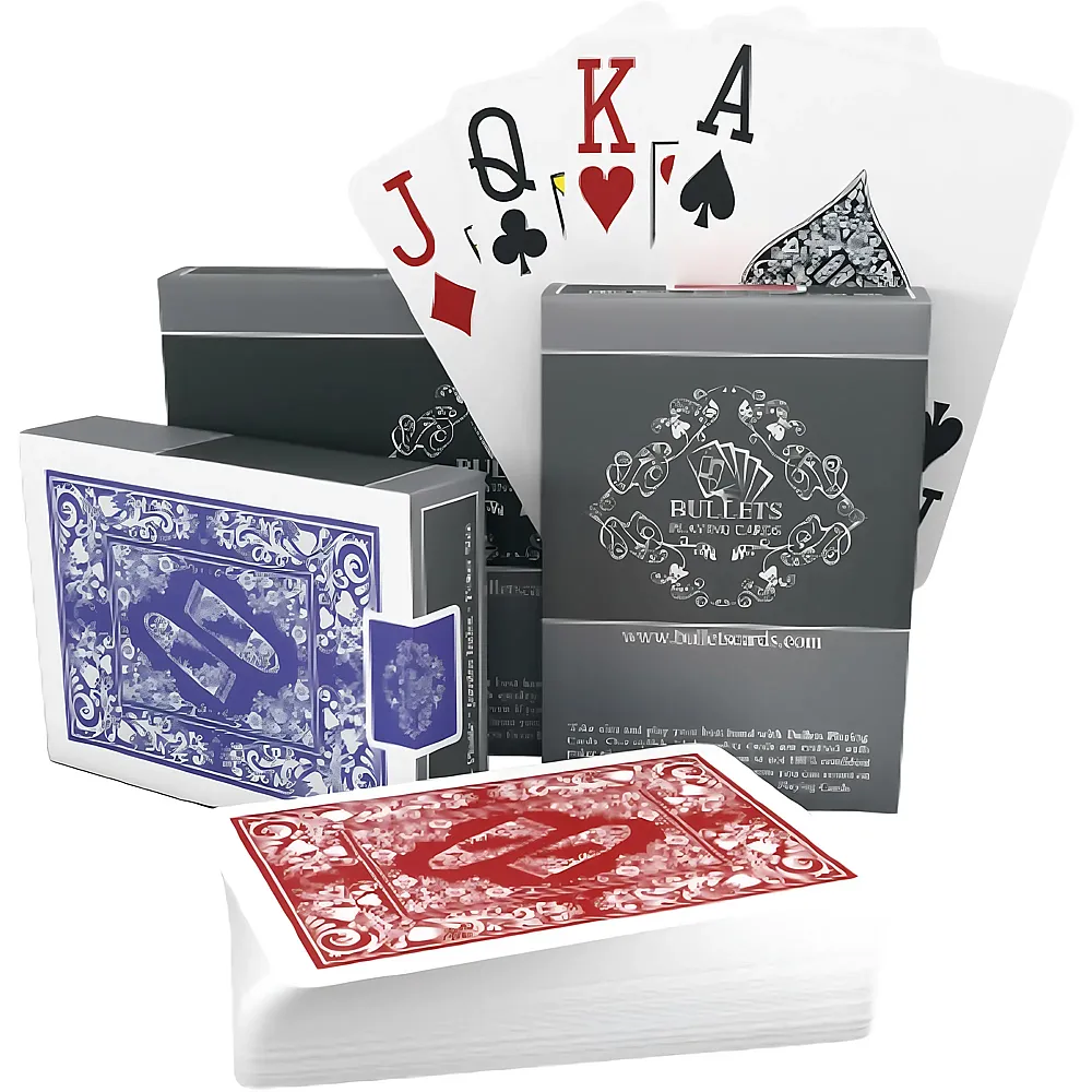 meinspielzeug - Bullets Playing Cards Plastik Pokerkarten - 54 Teile | Kartenspiele