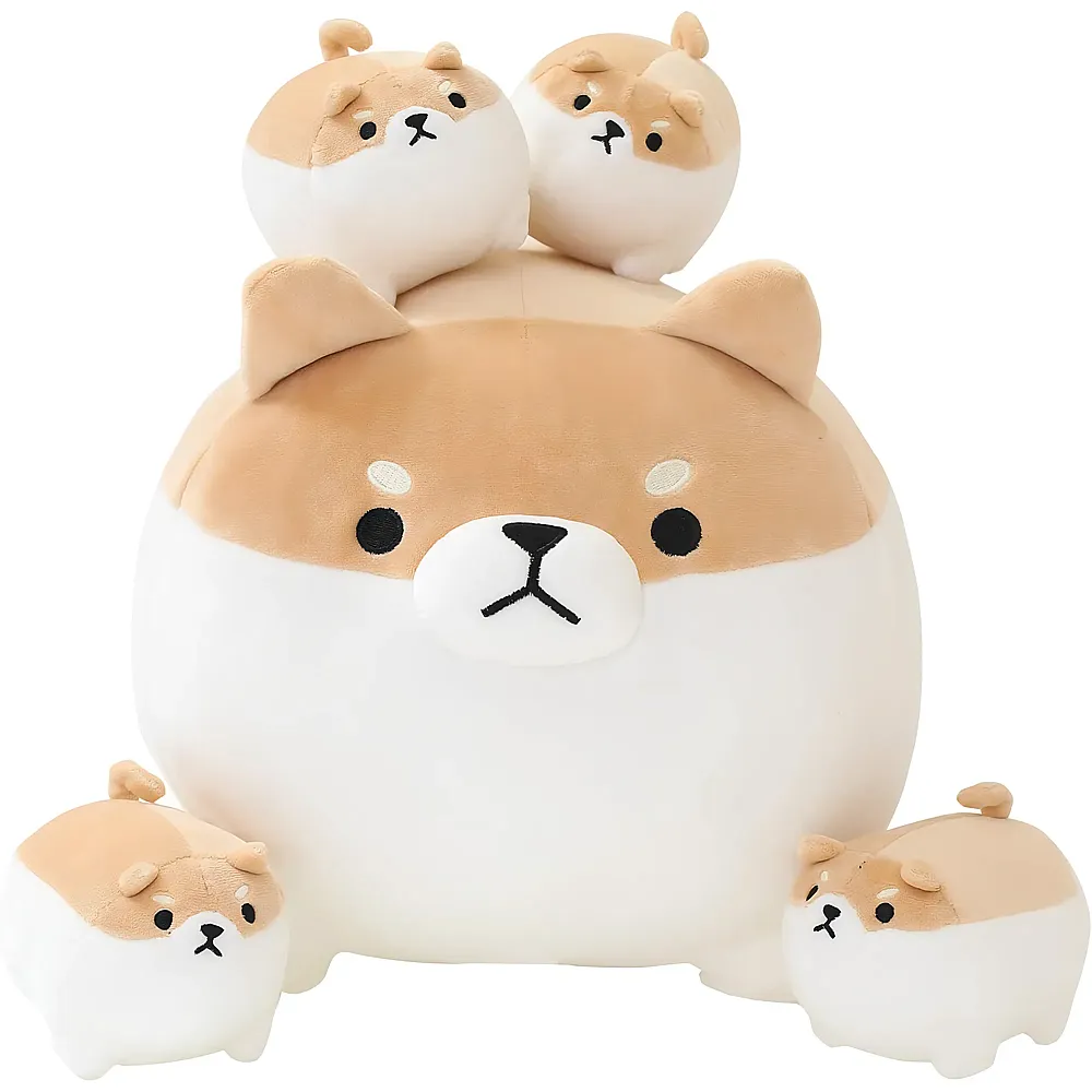 meinspielzeug - Sqeqe Shiba Inu mit 4 Babies - 40 cm | Hunde Pl�sch