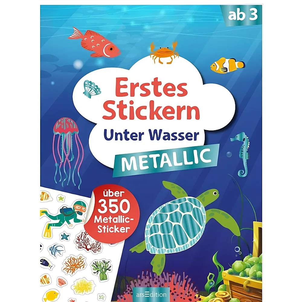 ars Edition Erstes Stickern Metallic  Unter Wasser
