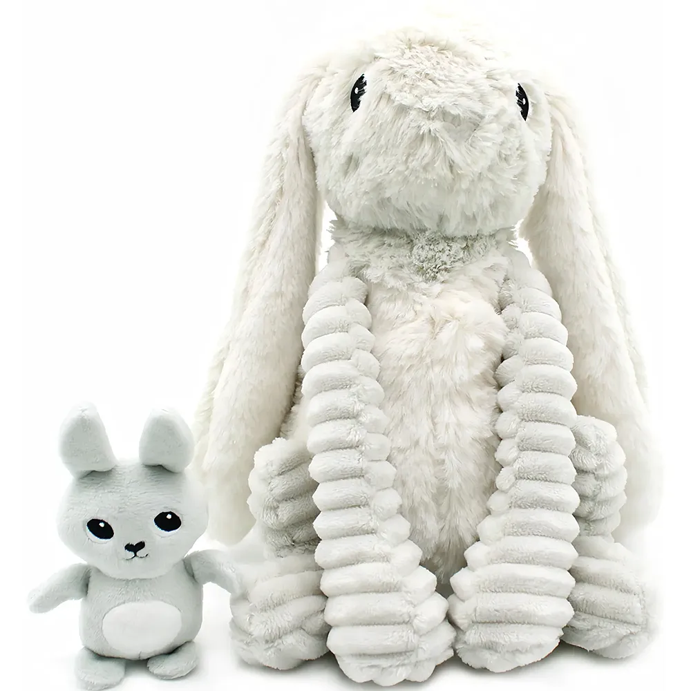 meinspielzeug - Les D�glingos Toudou die Hasen-Mama mit Baby - 24 cm | Hasen Pl�sch