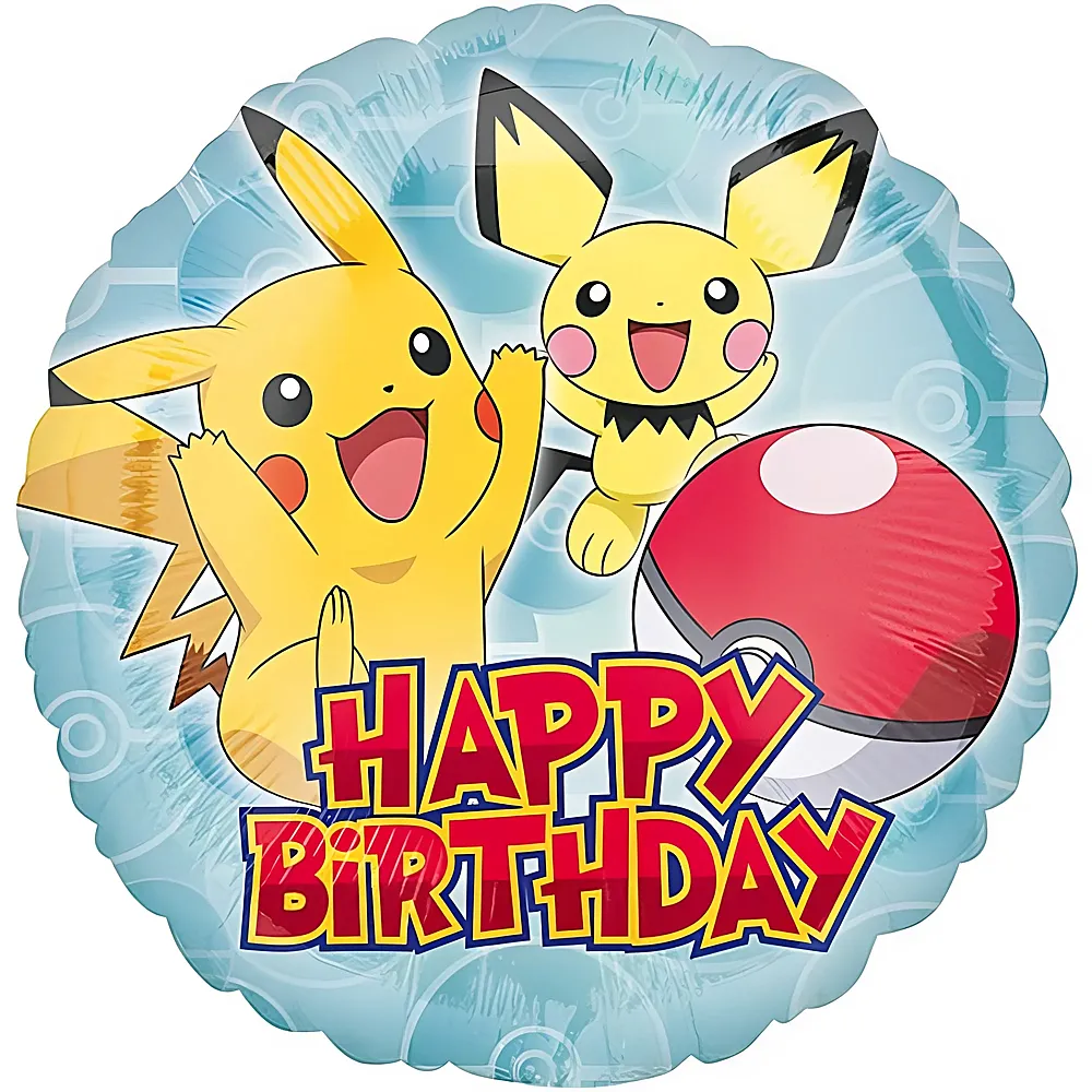 Amscan Pokmon Folienballon Happy Birthday 43cm | Kindergeburtstag