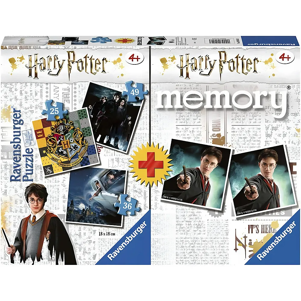 Ravensburger Puzzle Puzzles + Memory - Harry Potter - 25 Teile - Puzzle 10-104 Teile