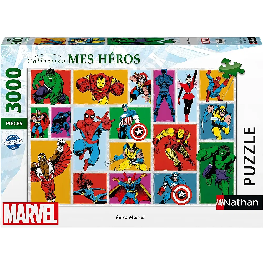 Nathan Puzzle Collection Mes H�ros Retro Marvel 3000Teile