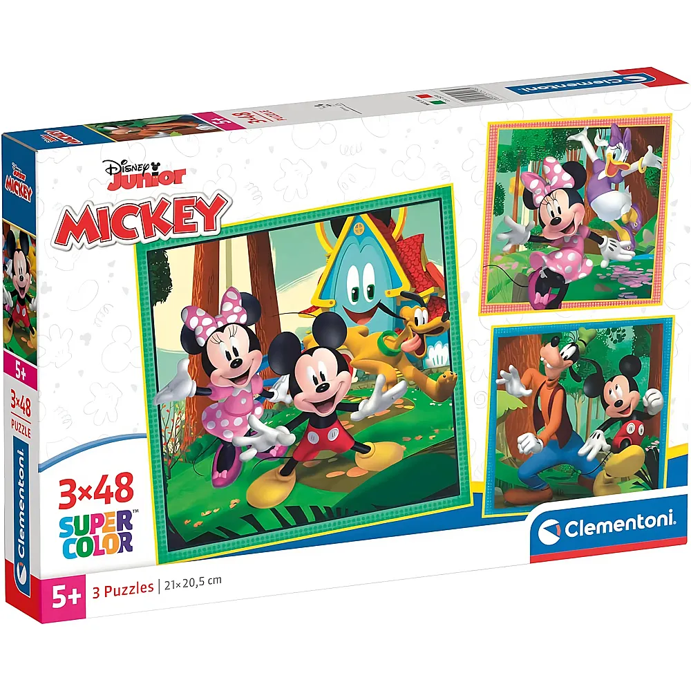 Clementoni Puzzle Supercolor Mickey Mouse 3in1 Square Mickey und seine Freunde 48Teile