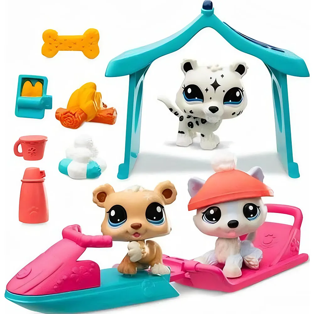 Bandai Littlest Pet Shop Set 3 Pets Schnee