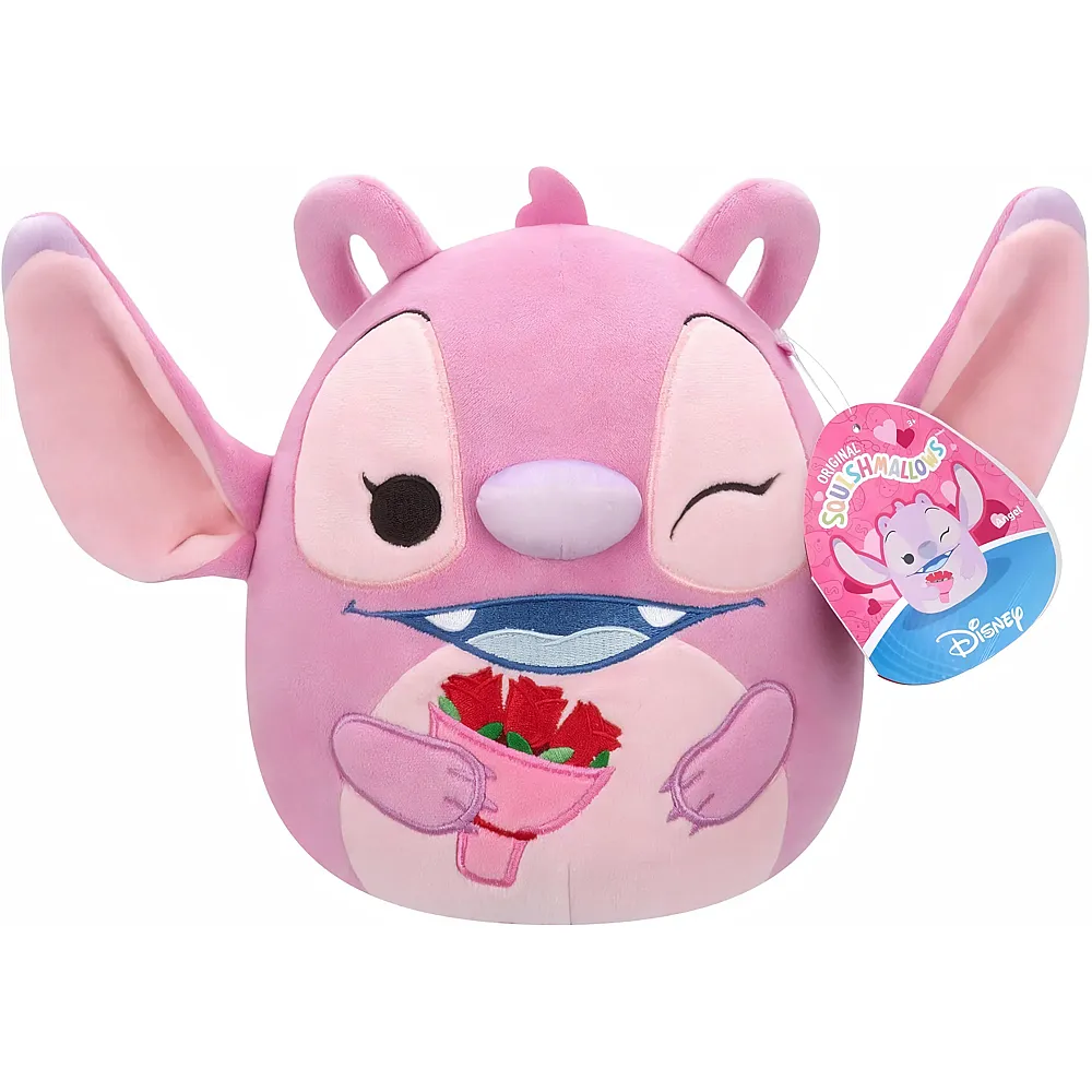Squishmallows Pl�sch Valentine's Angel mit Blumenstrauss - 20 cm Lilo & Stitch | Lizenzfiguren Pl�sch