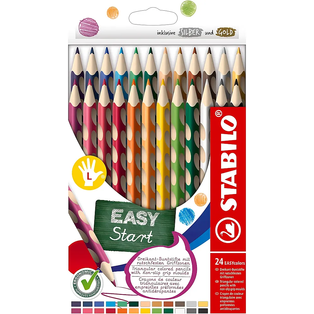 Stabilo Easy Ergonomischer Buntstift f�r Linksh�nder - 24 Teile