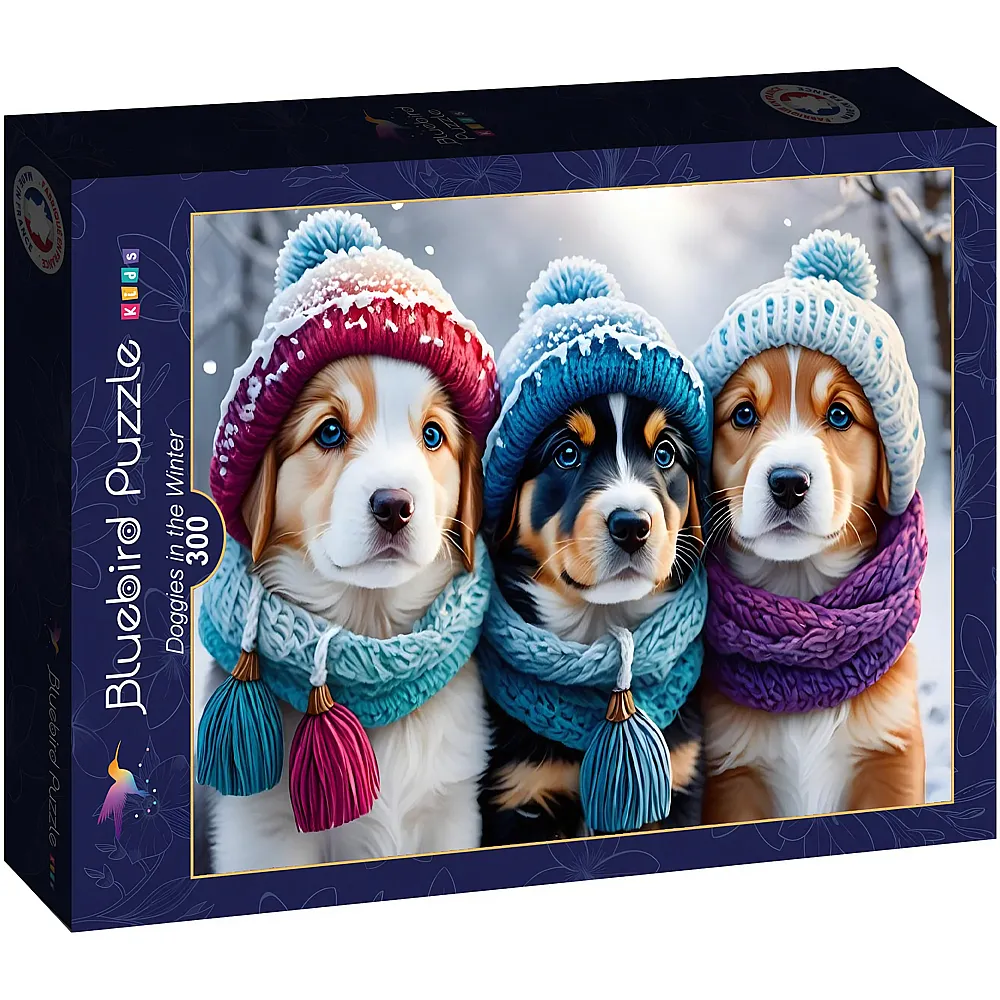 Bluebird Puzzle Kids Doggies in the Winter 300Teile