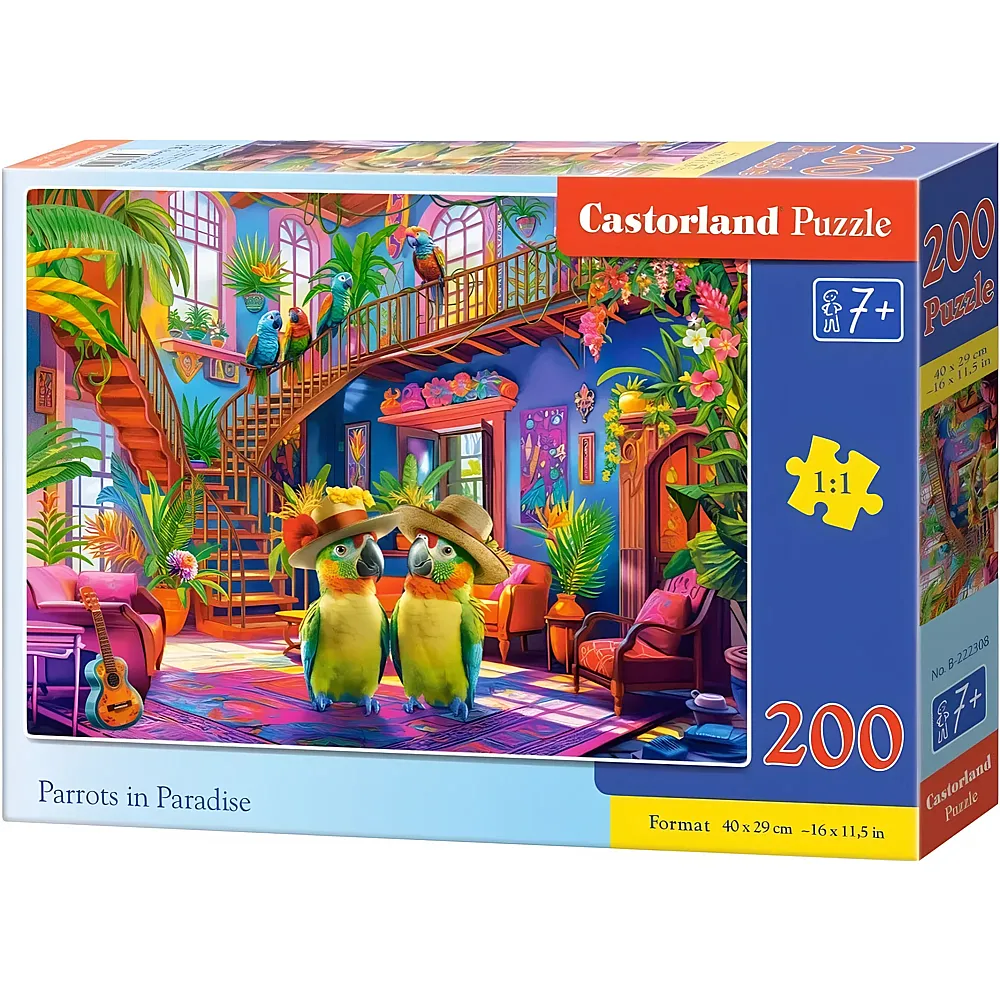Castorland Puzzle Papageien im Paradies 200Teile