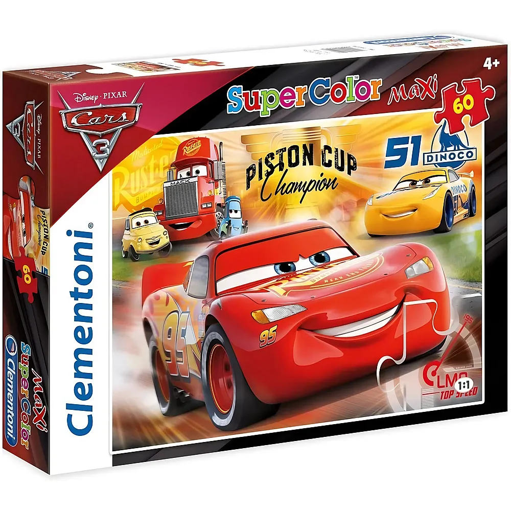 Clementoni Puzzle Supercolor Maxi Disney Cars 3 60Teile