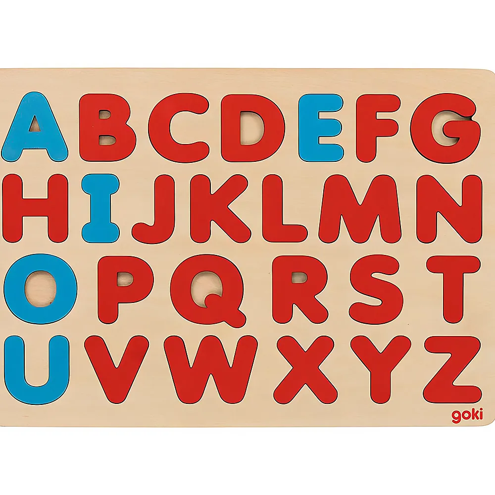 Goki Puzzle Alphabet nach Montessori | Holzpuzzle