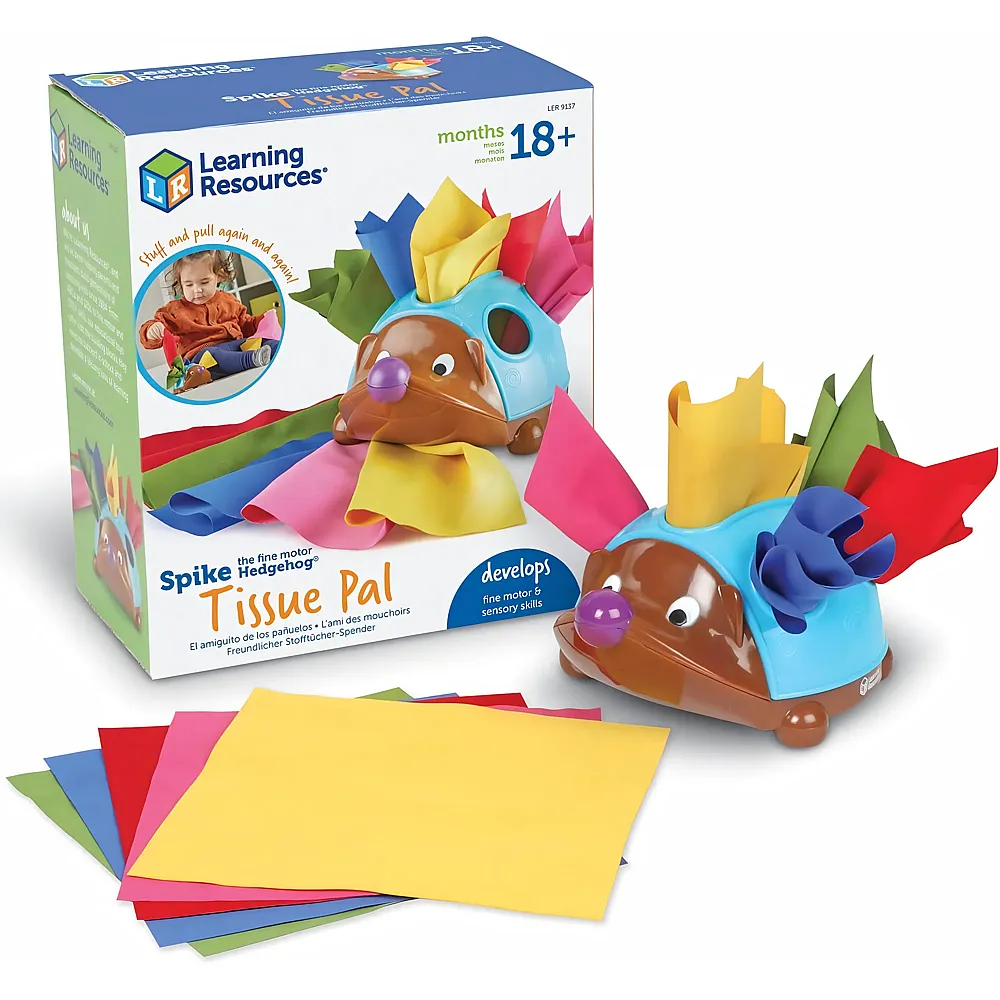 Learning Resources Spike The Fine Motor Hedgehog Stofft�cher-Spender, Stofft�cher-Spender-Spielzeug, ab 18 Monaten, Lernspielzeug