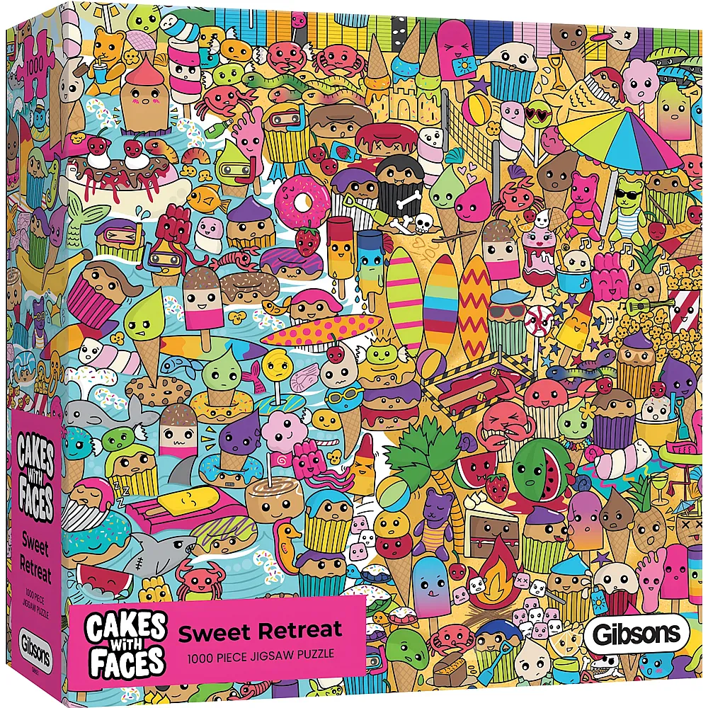 Gibsons Puzzle Cakes with Faces - Sweet Retreat 1000Teile