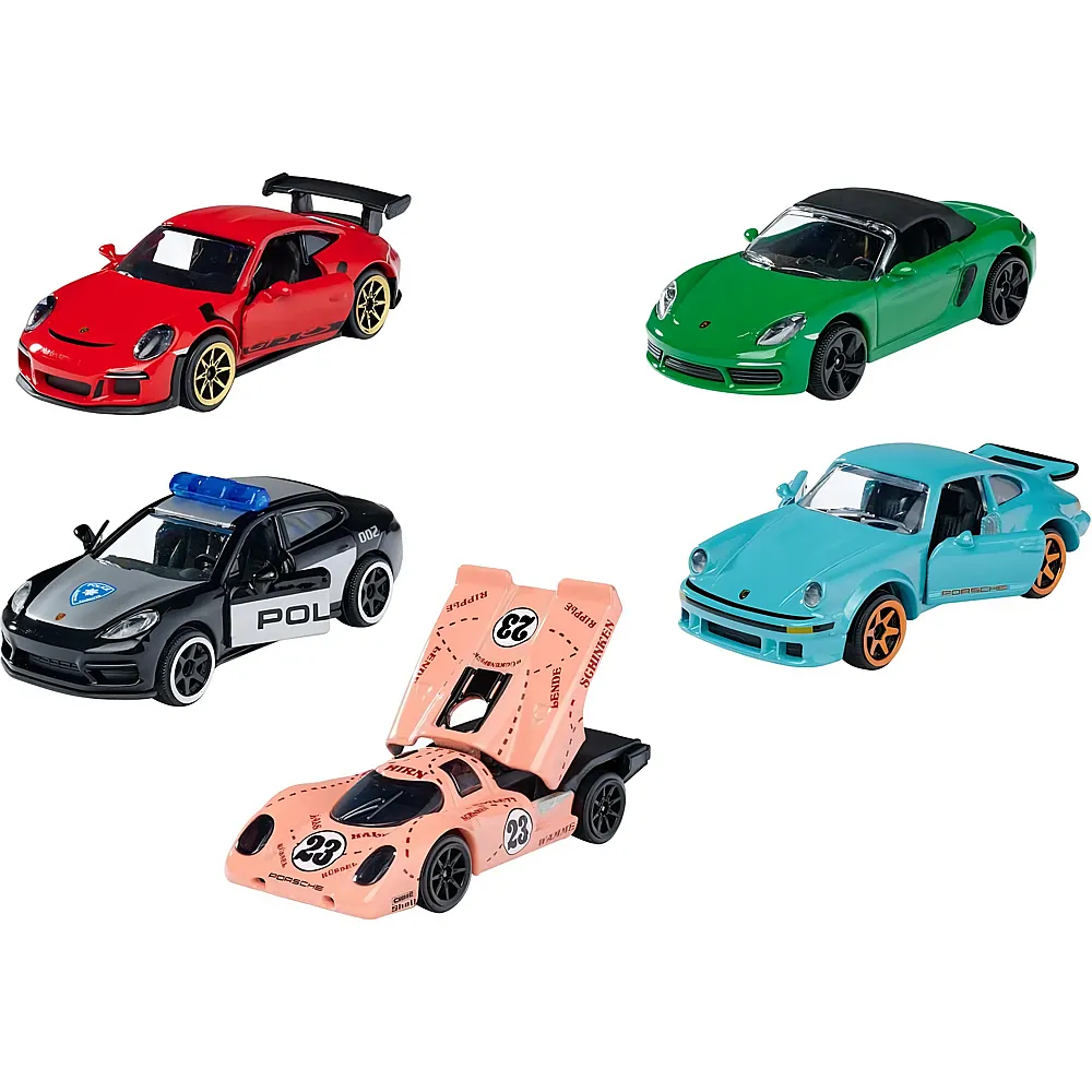 Majorette 5er Geschenkset Porsche - 1:64