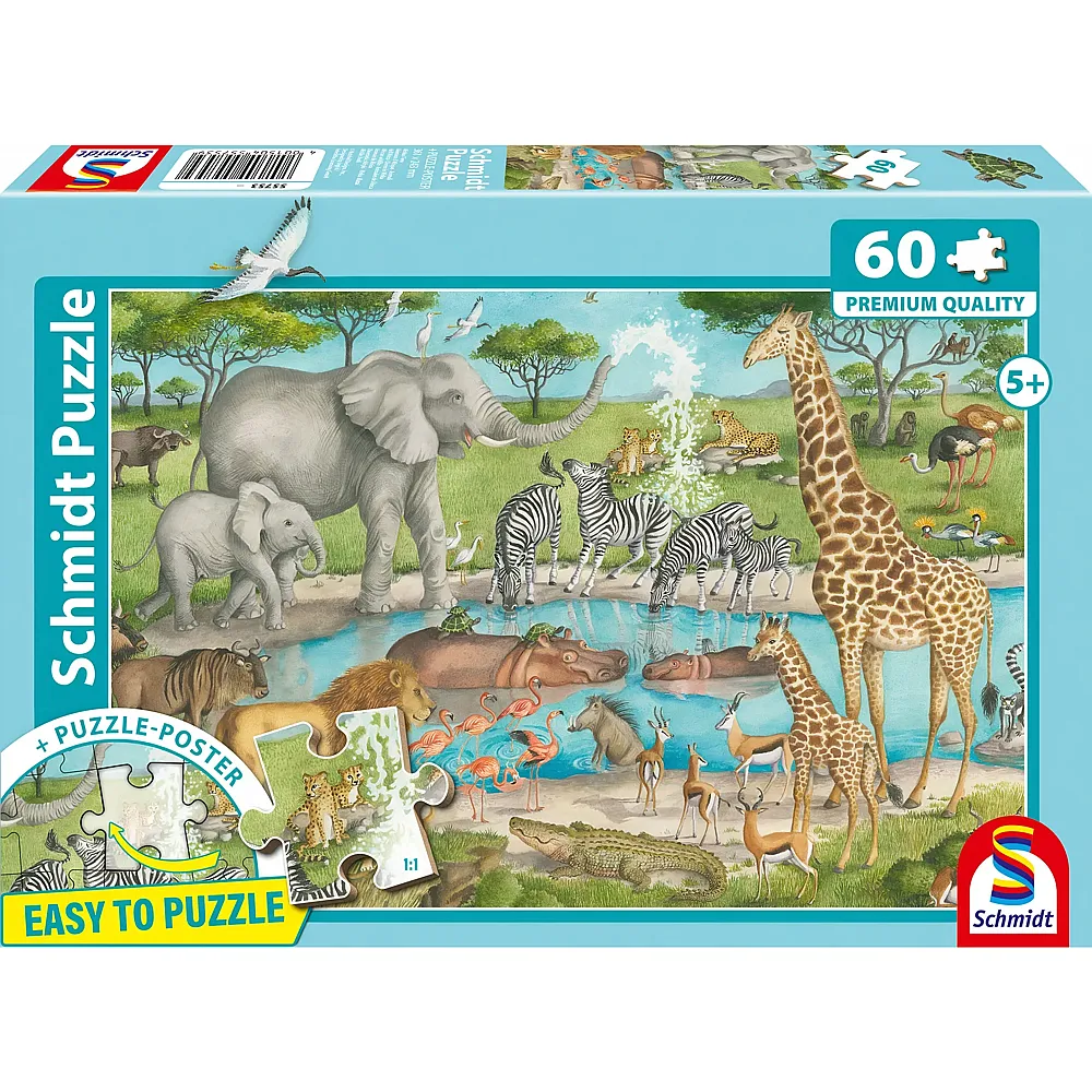 Schmidt Puzzle Afrikas Tiere - 60 Teile