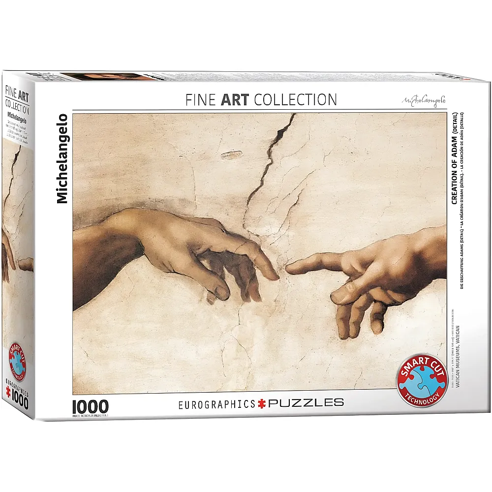 meinspielzeug - Eurographics Puzzle Michel Angelo: Die Erschaffung des Menschen Detail 1000Teile | Puzzle 1000 Teile