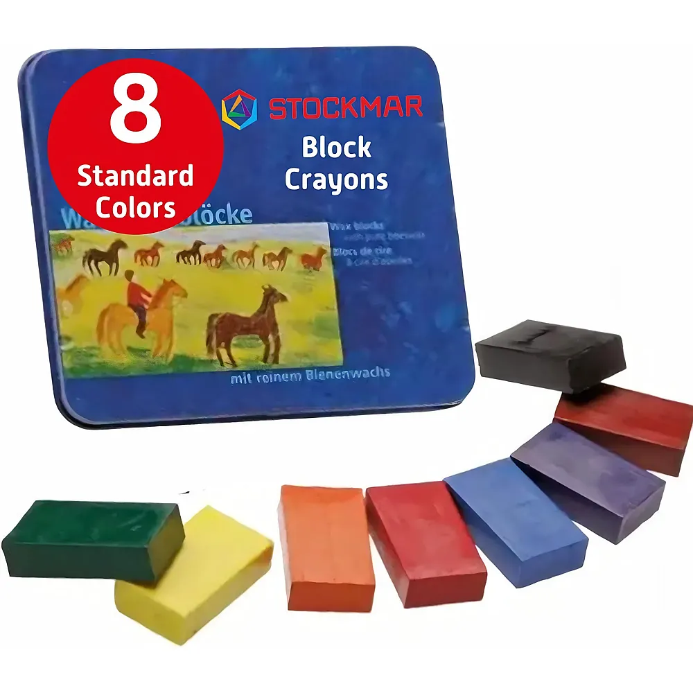 Stockmar 204884258 34000 Wachsmalbl�cke mit reinem Bienenwachs, 8 Wachsmal-Farben in handlicher Blockform, verpackt im - Suche