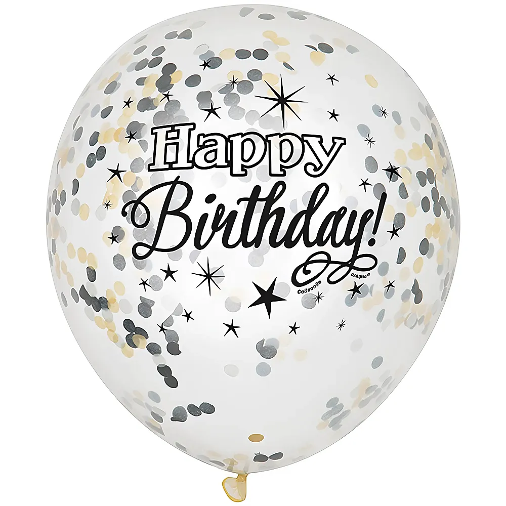 Unique Konfetti-Ballon Happy Birthday 6Teile | Kindergeburtstag