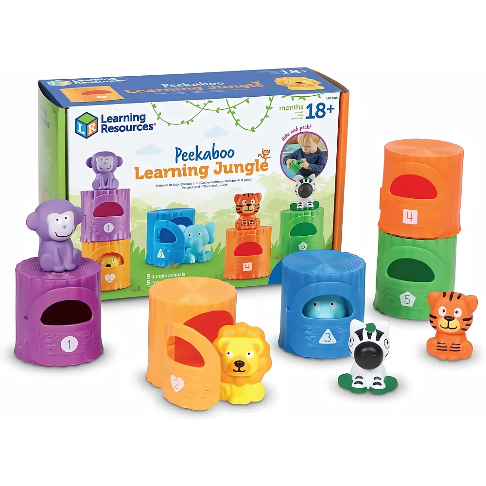 Learning Resources Versteckspiel  Lern-Urwald f�r Kleinkinder, 10-teilig, ab 18 Monaten, Lernspielzeug, Spielzeug f�r Babys