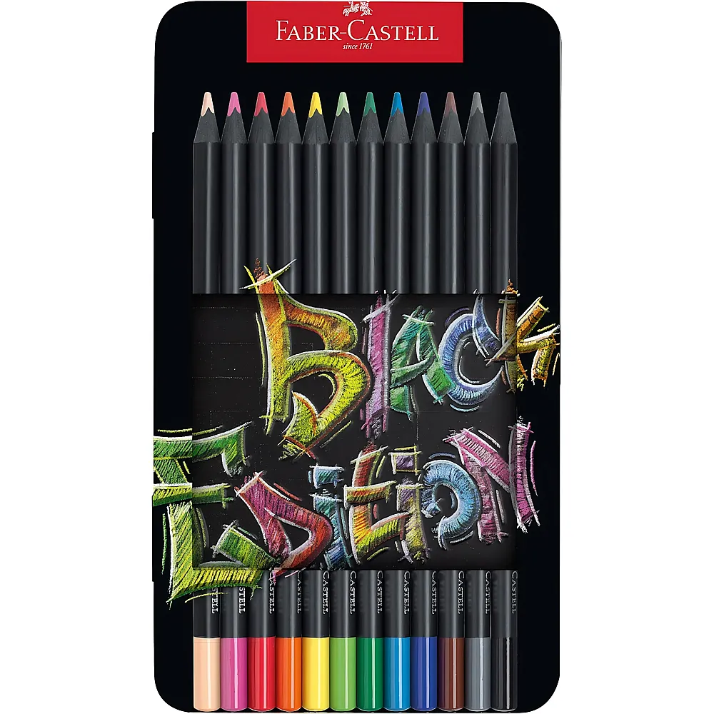Faber-Castell Black Edition Farbstifte - 12 Teile | Farbe & Kreide