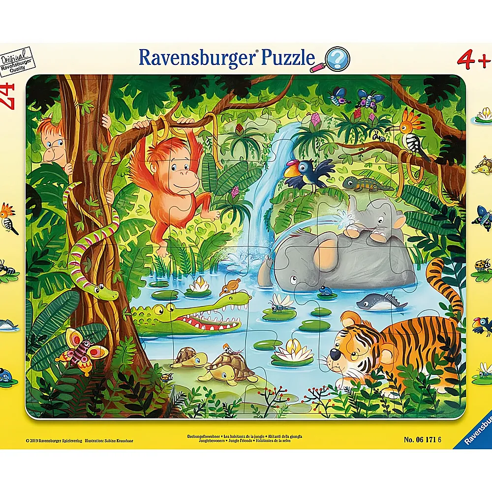 Ravensburger Puzzle Dschungelbewohner 24Teile | Rahmenpuzzle