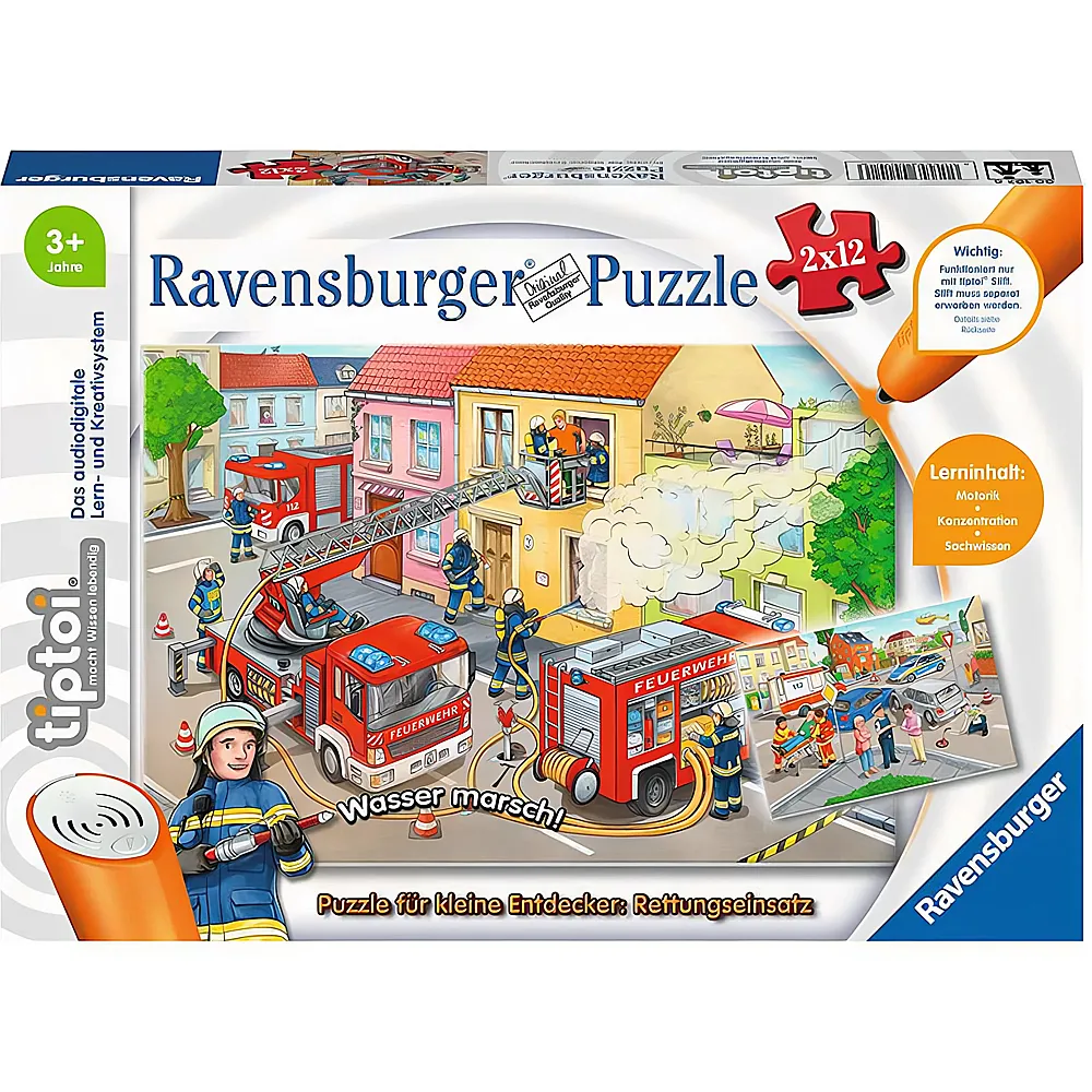 Ravensburger tiptoi Puzzle fr kleine Entdecker: Rettungseinsatz 2x12