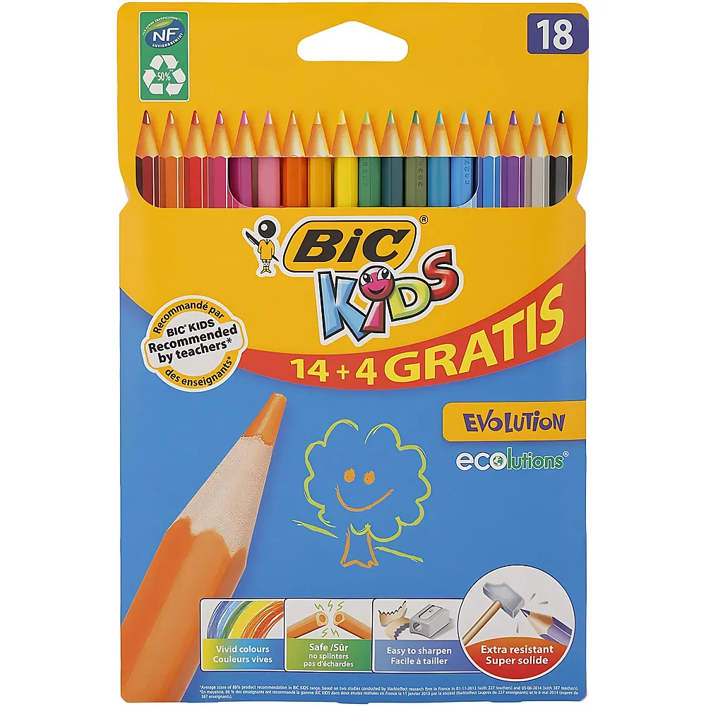 BIC Kids Farbstifte Evolution Ecolutions - 18 Teile