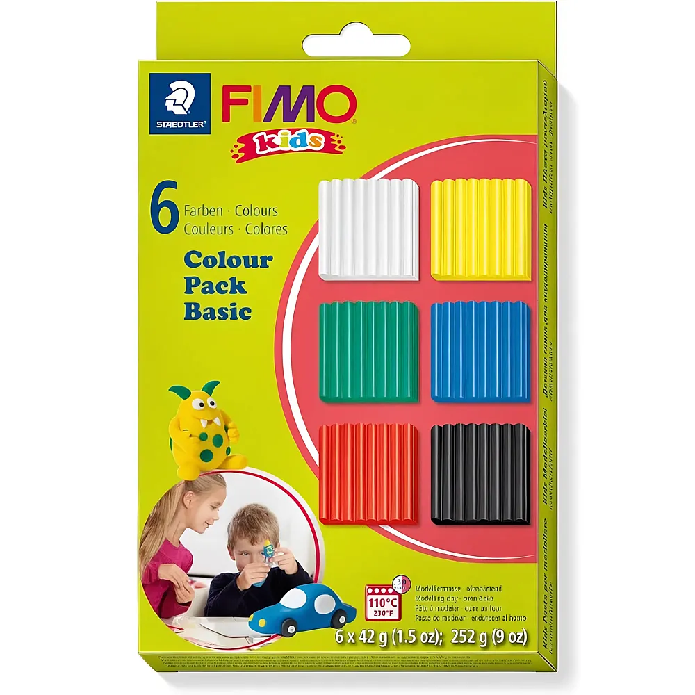 Fimo kids Modelliermasse Standardfarben 6x42g